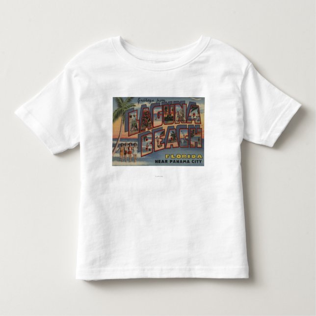 Camiseta Infantil Laguna Beach, Florida - grandes cenas da letra (Frente)