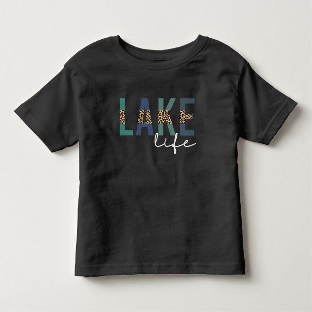 Camiseta Infantil Lake Life Cheetah Impressão Tipografia (Frente)