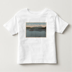 Camiseta Infantil Lake Placid, NY - vista do navio a vapor Doris