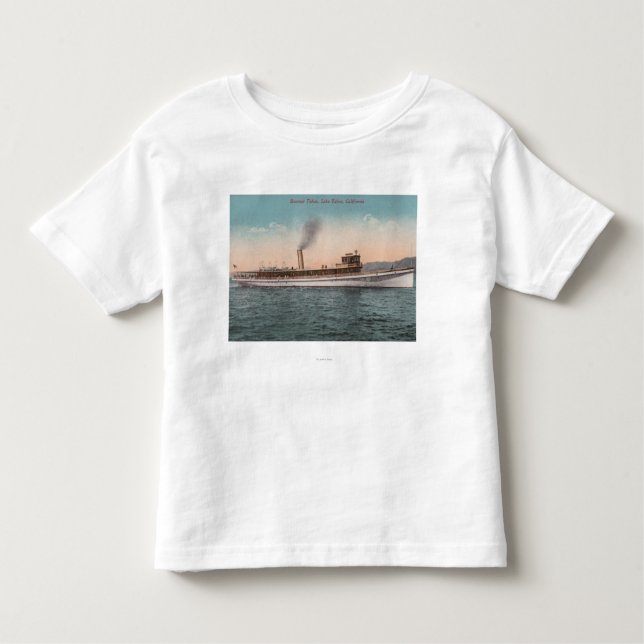 Camiseta Infantil Lake Tahoe, CA - navio de madeira de Tahoe do (Frente)