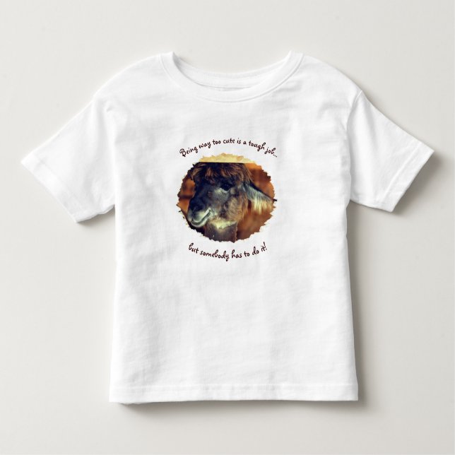 Camiseta Infantil Lama Bonito Muito Humorístico (Frente)