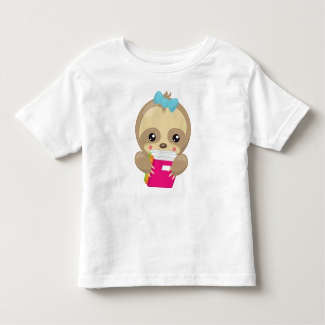 Camiseta Infantil Lama escolar, Lama branca, Lama de bebê, Livros es (Frente)