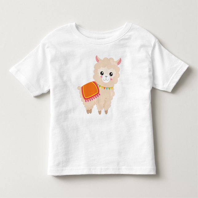 Camiseta Infantil Lama mexicano, Cute Llama, Cute Alpaca, Baby Lama (Frente)