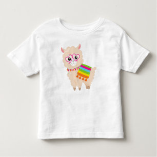 Camiseta Infantil Lama mexicano, Cute Llama, Cute Alpaca, Óculos