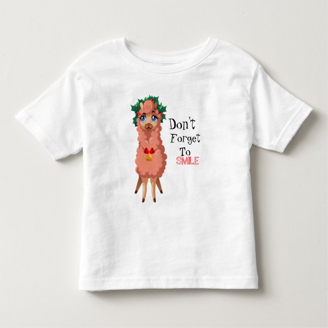 Camiseta Infantil lama no Natal Toddler T-shirt (Frente)