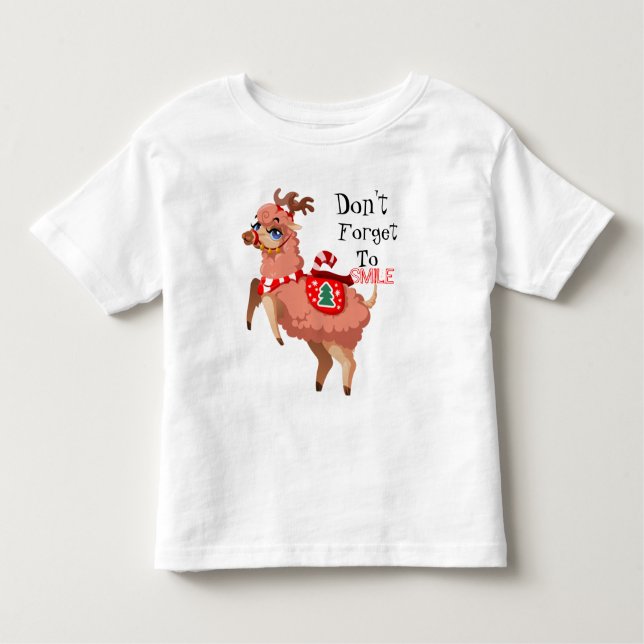 Camiseta Infantil lama no Natal Toddler T-shirt (Frente)