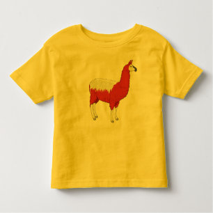 Camiseta Infantil Lama vermelho engraçado