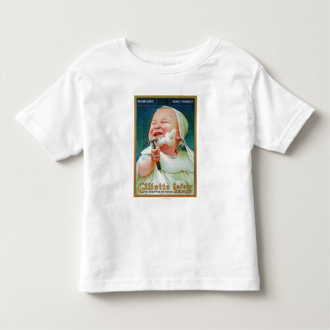 Camiseta Infantil Lâmina de segurança de Gillette - comece o Shave (Frente)