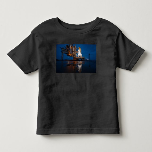 Camiseta Infantil Lançamento do Blue Sky for Space Shuttle Atlantis (Frente)