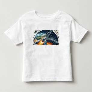 Camiseta Infantil Lançamento Gravitacional – Foguete Rompendo a Atmo