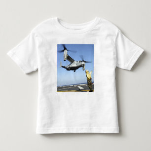 Camiseta Infantil Lançamentos de um Osprey MV-22 do USS Nassau