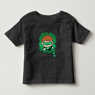 Camiseta Infantil Lanterna Verde Chibi Voando Através Do Espaço