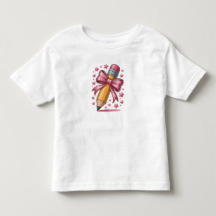 Camiseta Infantil Lápis Coquete Laço Agradecimento aos Professores E