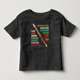 Camiseta Infantil Lápis Educador de Nível Escolar de Professores d