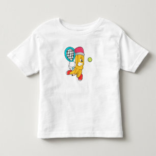 Camiseta Infantil Lápis no Tênis com Raquete de Tênis