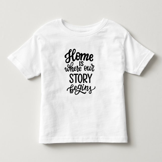 Camiseta Infantil Lar é Onde Nossa História Começa (Frente)