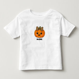 Camiseta Infantil Laranja Fofo Pequena Abóbora Halloween Personaliza