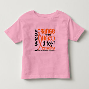 Camiseta Infantil Laranja para a esclerose múltipla do MS da avó d