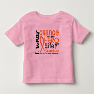Camiseta Infantil Laranja para a esclerose múltipla do MS da avó do