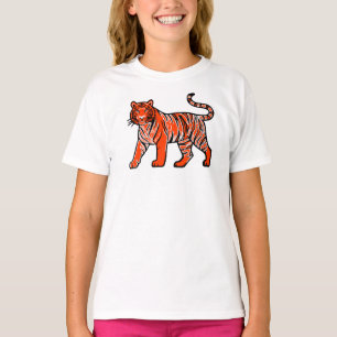 Camiseta Infantil Laranja Quente de Tigre – Animal