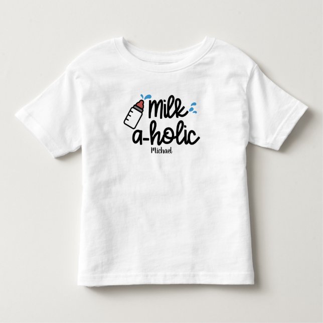 Camiseta Infantil Laticínio Personalizado aholic Engraçado (Frente)