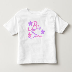 Camiseta Infantil Lavanda e Irmã Grande Rosa