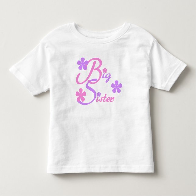 Camiseta Infantil Lavanda e Irmã Grande Rosa (Frente)