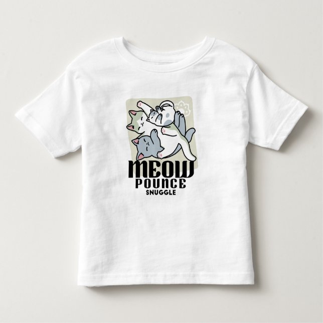 Camiseta Infantil Lazer - Design de Gatos Preguiçosos (Frente)