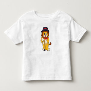 Camiseta Infantil Leão como cavalheiro com chapéu