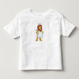 Camiseta Infantil Leão como cozinheiro com chapéu de Chef e avental 