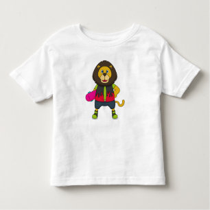 Camiseta Infantil Leão como Patinador com skate