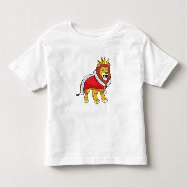 Camiseta Infantil Leão como Rei com Coroa e Cabo (Frente)