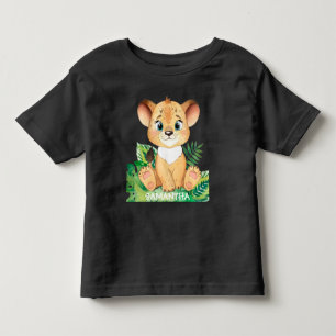 Camiseta Infantil Leão da Vida Selvagem Doce
