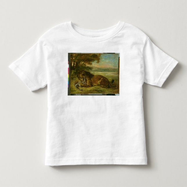 Camiseta Infantil Leão e jacaré, 1863 (Frente)