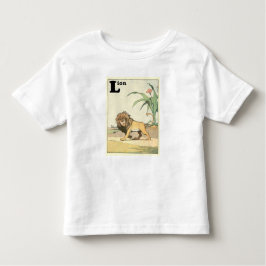 Camiseta Infantil Leão no alfabeto do savana do deserto