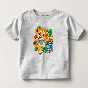 Camiseta Infantil Leão Selvagem Divertido (Menino)