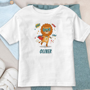 Camiseta Infantil Leão Super-Herói Caprichoso