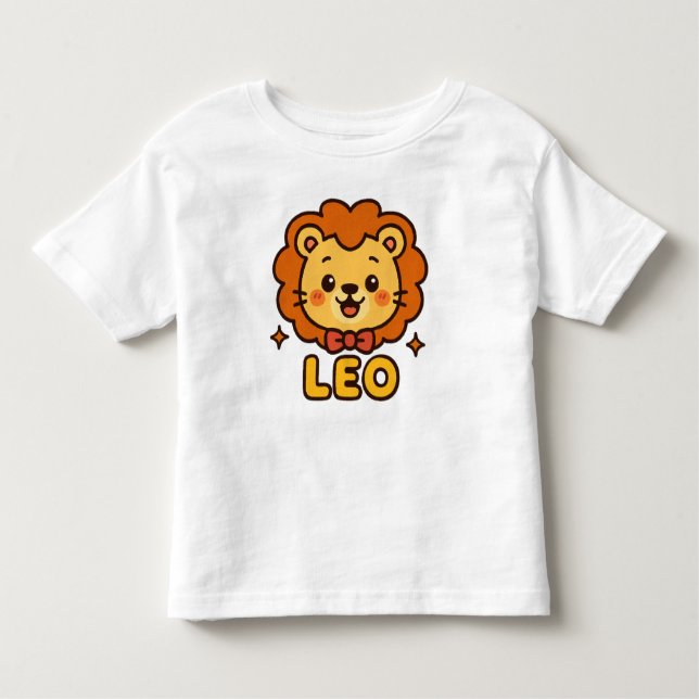Camiseta Infantil Leão Zodiac Bonito Leo - Design de Astrologia de C (Frente)