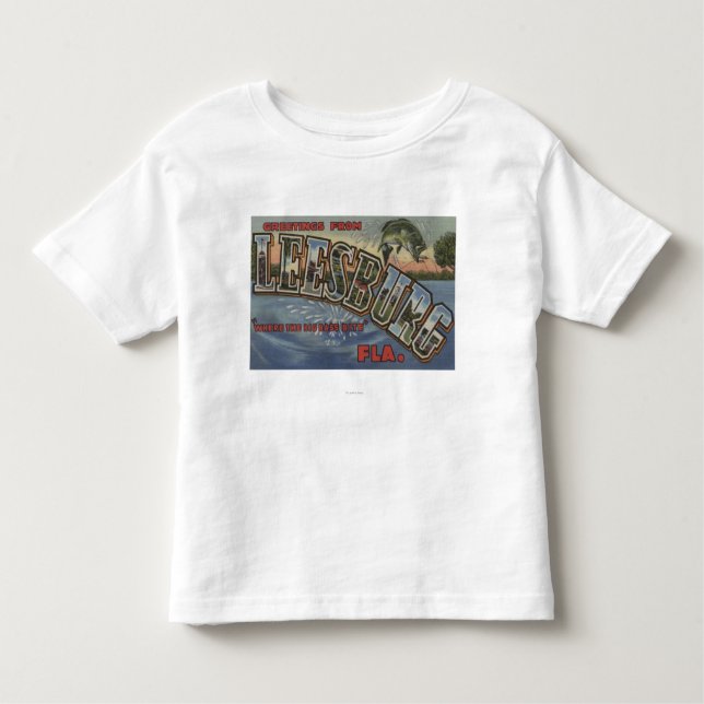 Camiseta Infantil Leesburg, Florida - grandes cenas da letra (Frente)
