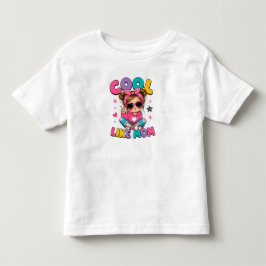 Camiseta Infantil 😎 Legal Como Mãe Óculos de Sol Coração Capuz Rosa
