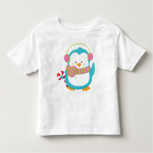 Camiseta Infantil Legal Hipster Pinguim de inverno Crianças Toddler