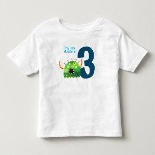 Camiseta Infantil Legal, meu aniversário de 3 anos de monstro