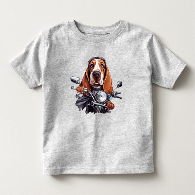 Camiseta Infantil Legal motoqueiro, fofo motorista de cão de caça de (Frente)