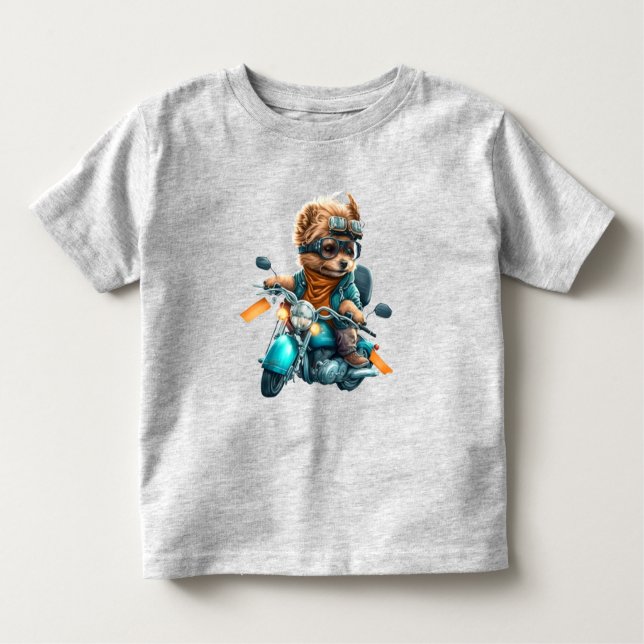 Camiseta Infantil Legal motoqueiro, fofo motorista de cão terrivel Y (Frente)