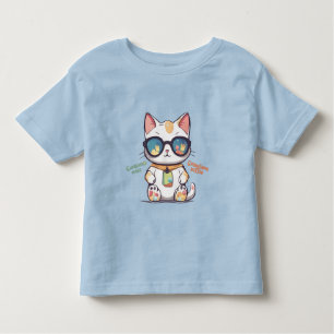 Camiseta Infantil Legal Verão Gato Vestindo Óculos de sol