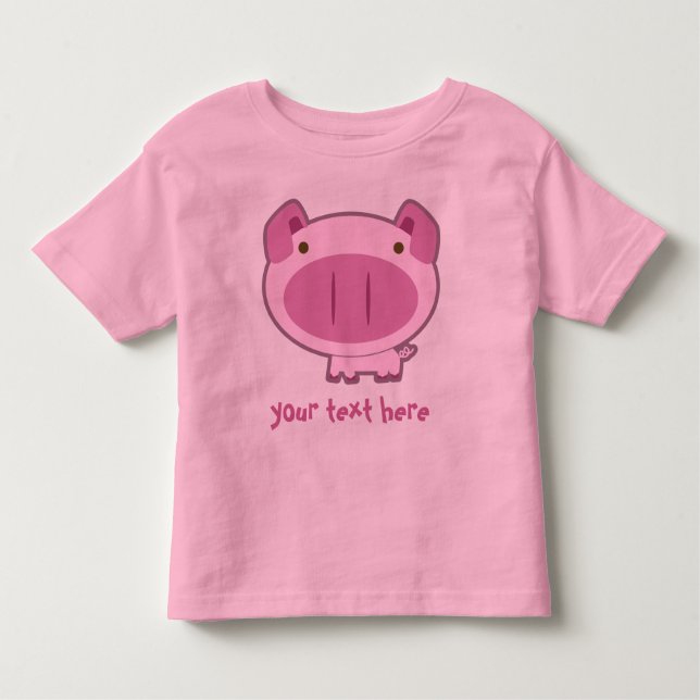 Camiseta Infantil LEITÃO COR-DE-ROSA BONITO para MIÚDOS (Frente)
