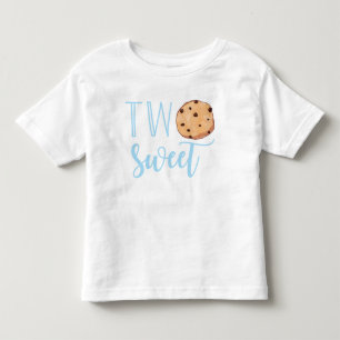 Camiseta Infantil Leite e Biscoitos azul 2º Aniversário dois doces