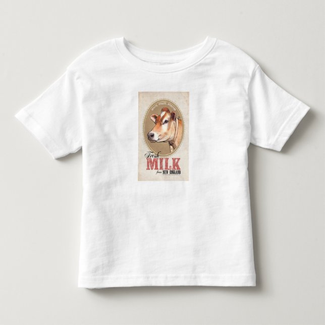Camiseta Infantil "Leite Fresco da Nova Inglaterra" (Frente)