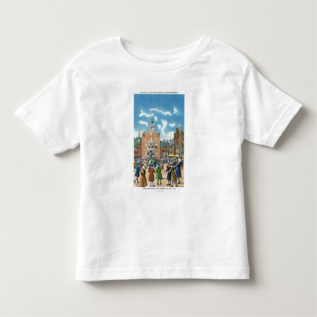 Camiseta Infantil Leitura da declaração de independência (Frente)