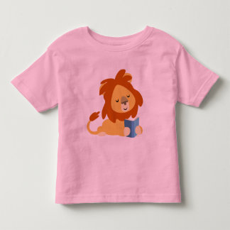 Camiseta Infantil Leitura de T-shirt infantil do Leão de Cartoon